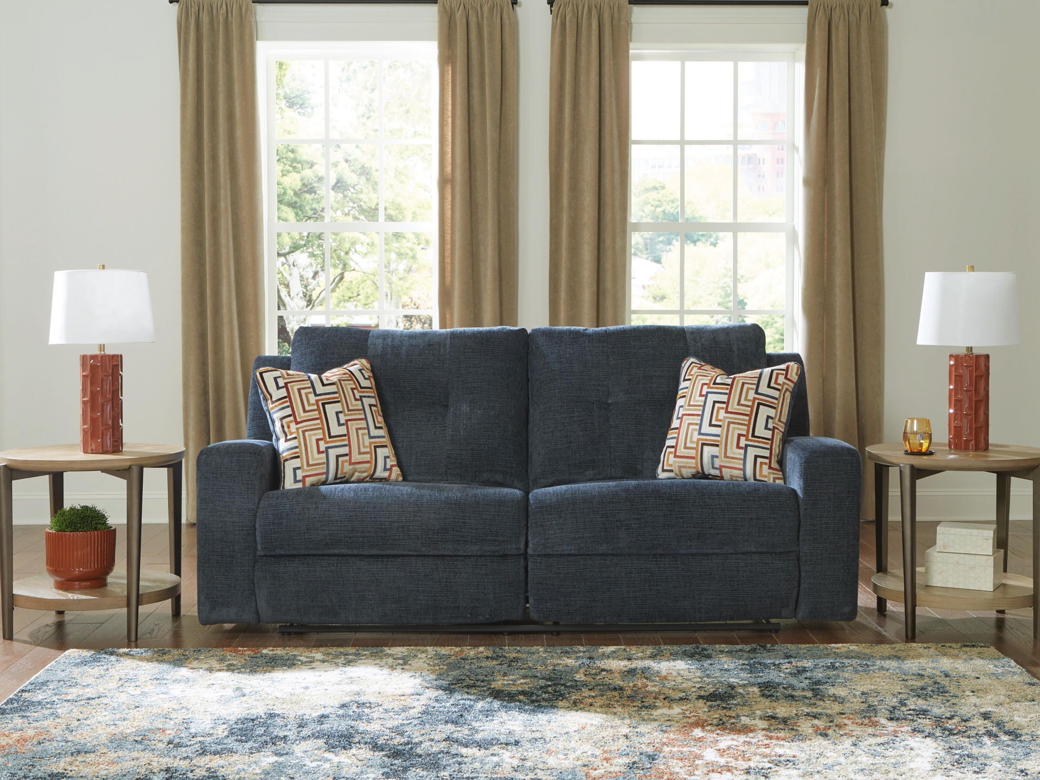 Danum - 2 Seat Reclining Sofa - Fabric - Ink