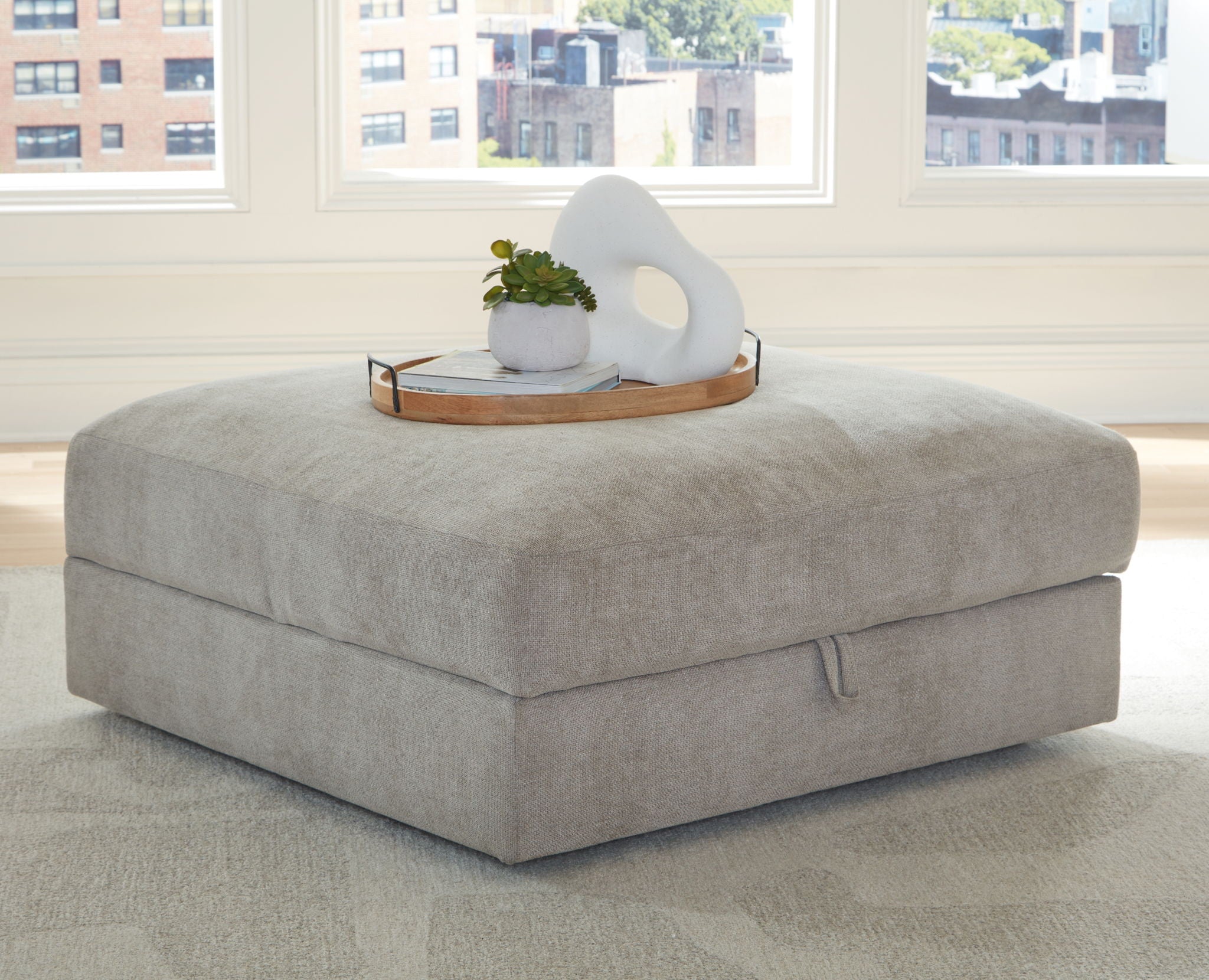 Aslan Court - Pouf Ottoman avec rangement - Galet