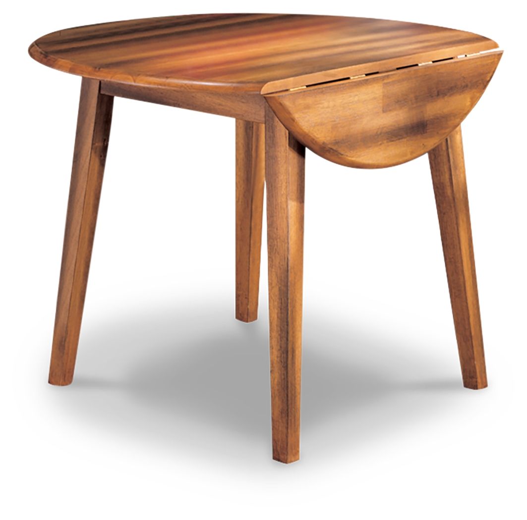 Berringer - Table à abattants ronde DRM - Marron rustique