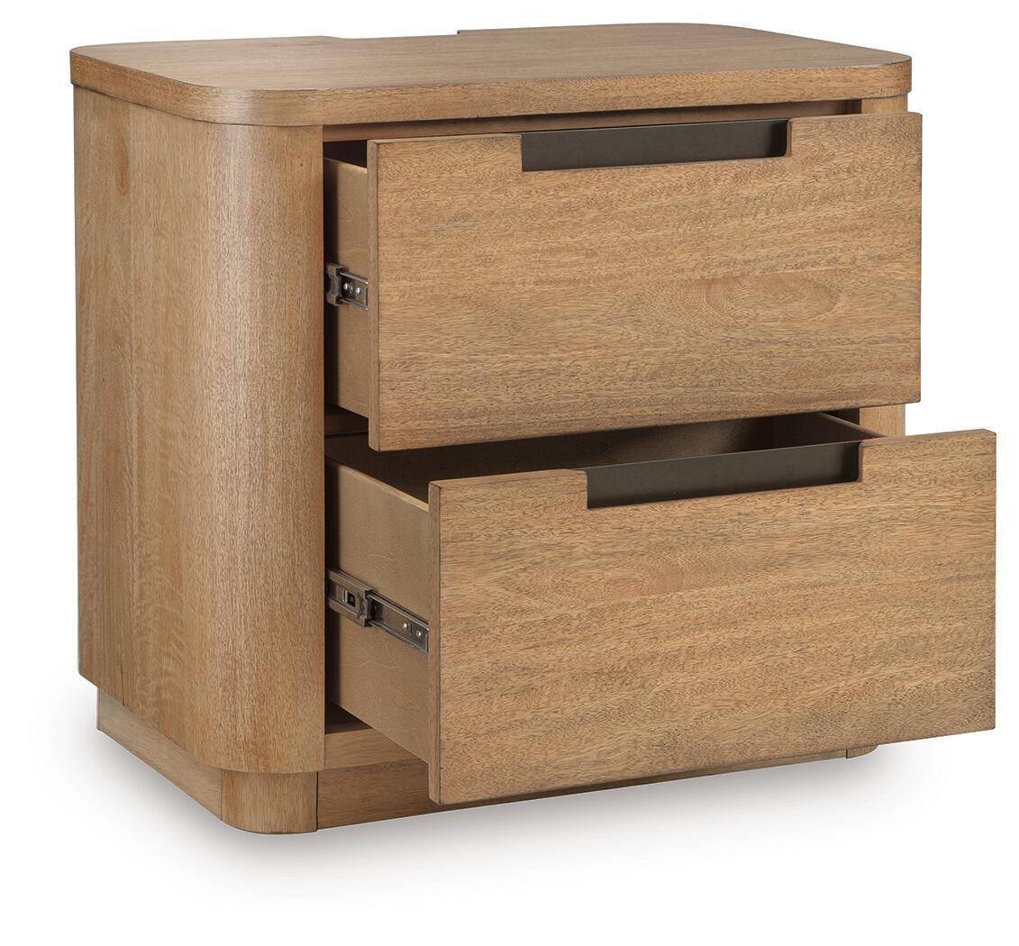 Pamaria - Two Drawer Night Stand - Light Brown