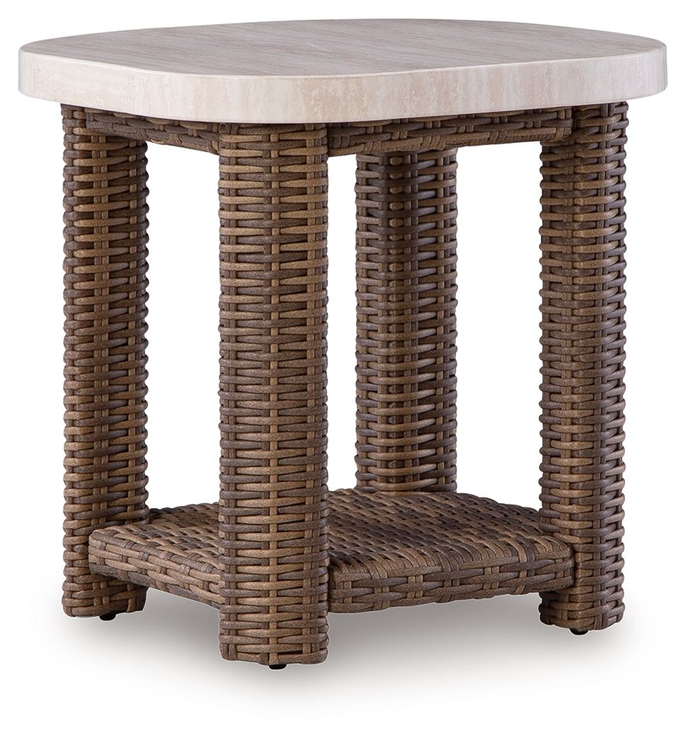 Dolan Creek - Table d'appoint carrée - Beige / Marron