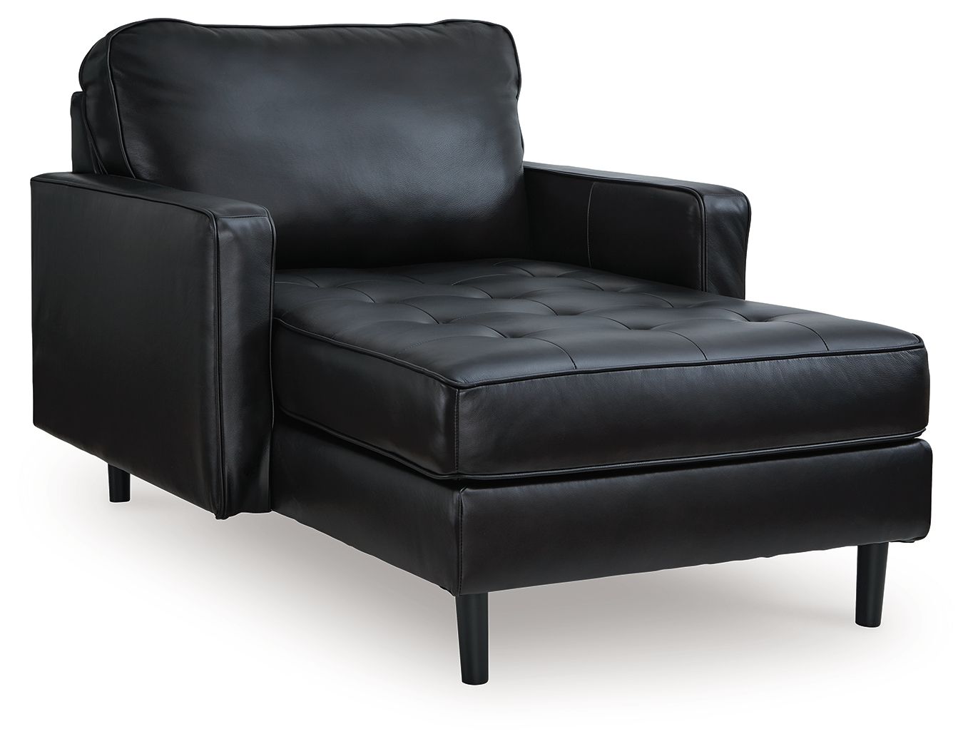 Bryceview - Chaise longue - Cuir véritable et synthétique - Onyx