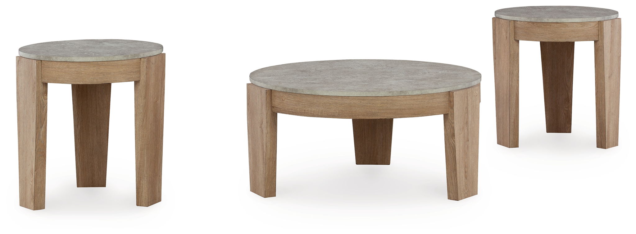 Guystone - Lot de tables d'appoint (lot de 3) - Marron clair