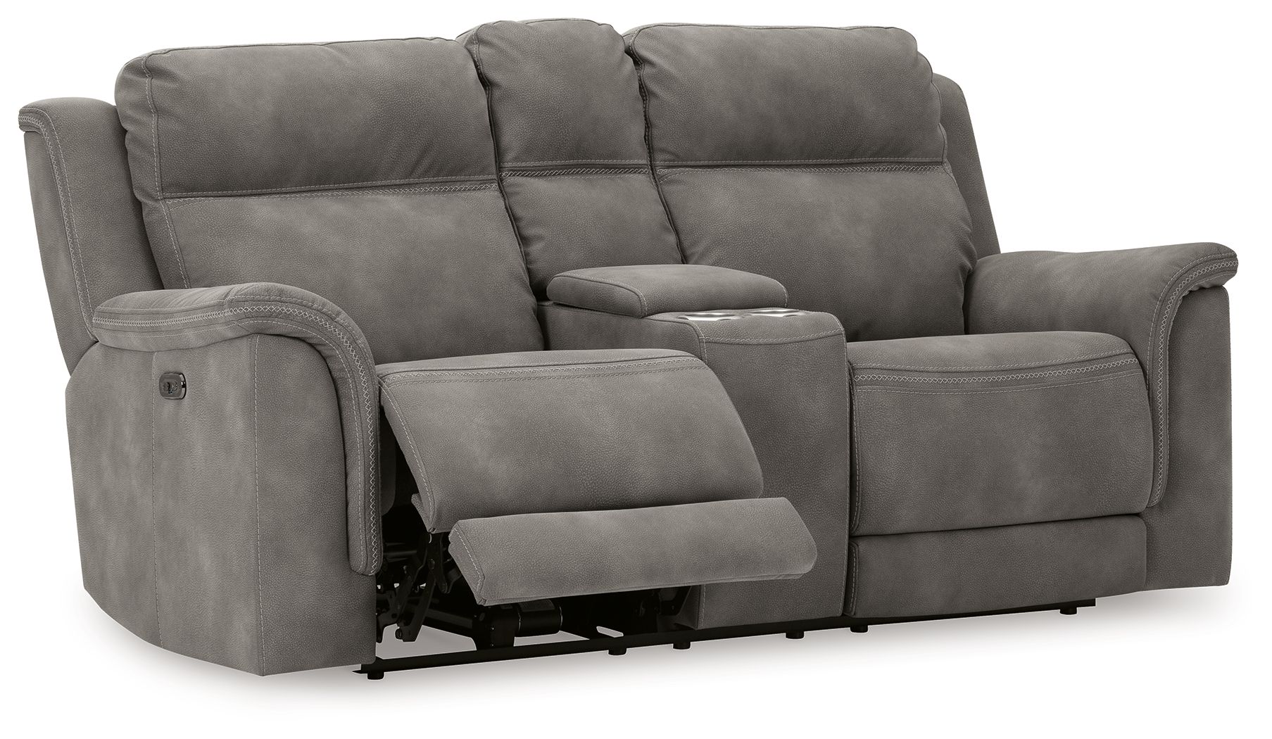 Durapella Nouvelle Génération - Causeuse inclinable/électrique avec têtière réglable - Microfibre - Ardoise