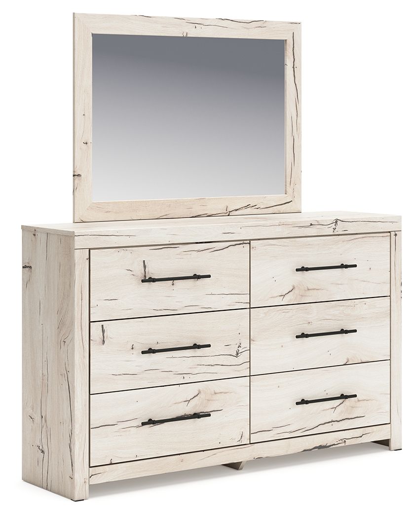 Lawroy - Commode et miroir - Bois clair naturel