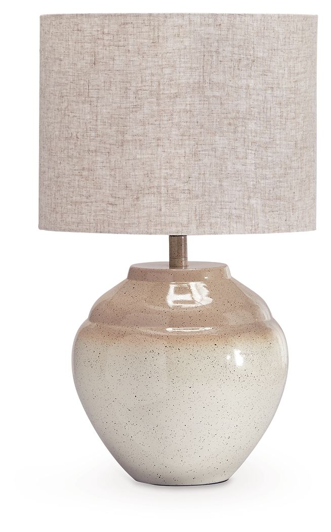 Waldish - Lampe de table en métal - Crème / Beige