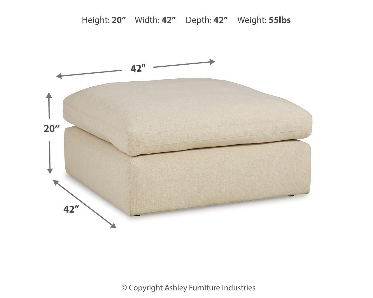 Elyza - Oversized Accent Ottoman - Linen