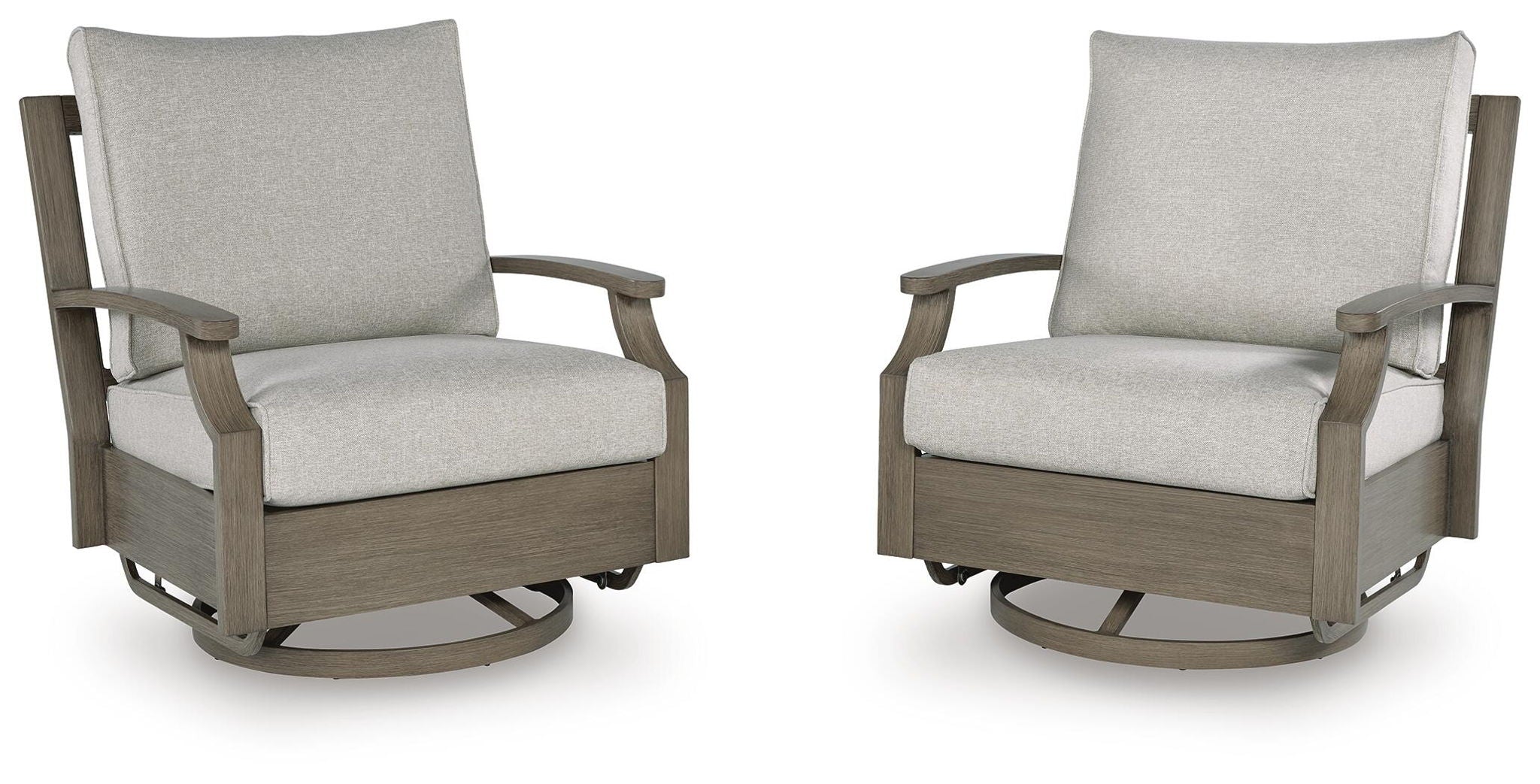 Fauteuil à bascule pivotant Rainier Ranch avec coussin – Brun/Beige