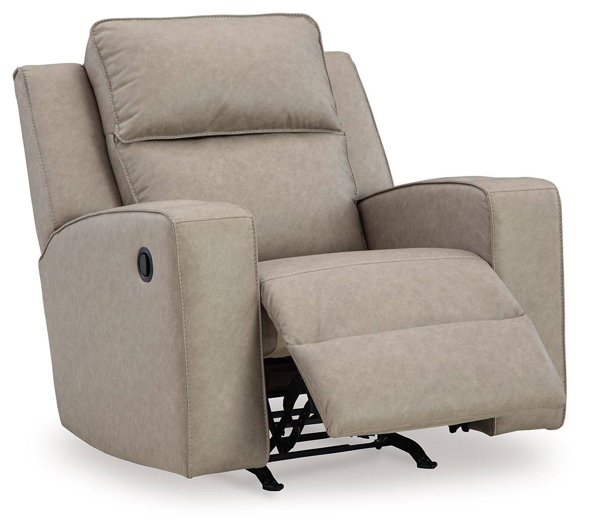 Lavenhorne - Rocker Recliner - Faux Leather - Pebble