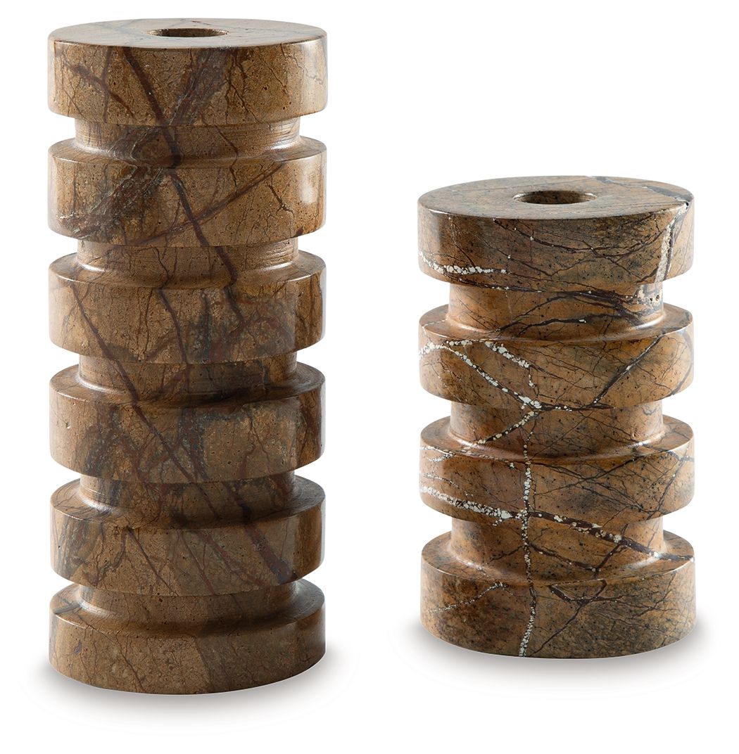 Emsleyfield - Lot de bougeoirs (lot de 2) - Tan