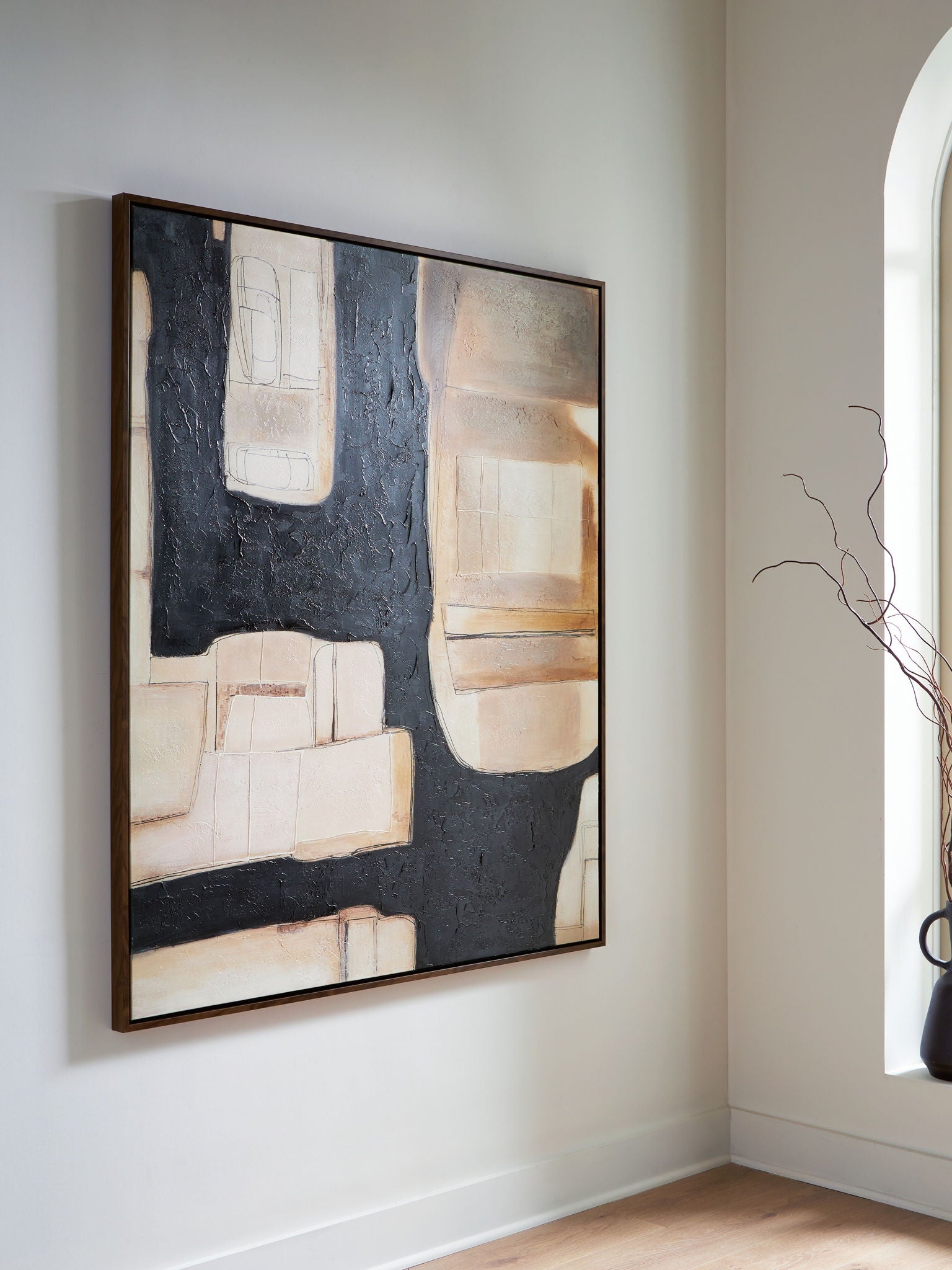 Feyville - Art mural - Noir / Marron / Crème