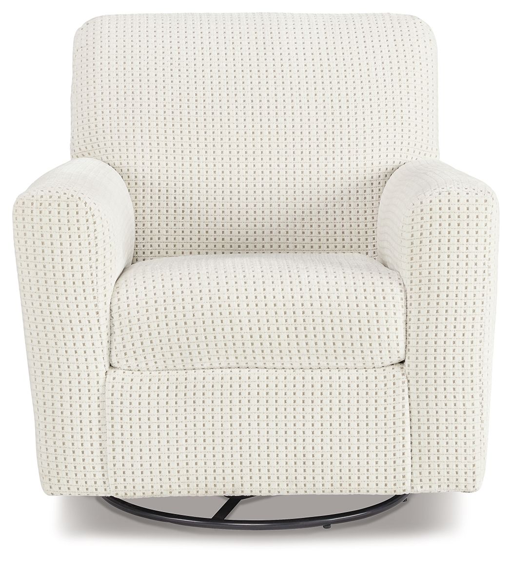 Herstow - Swivel Glider Accent Chair - Ivory