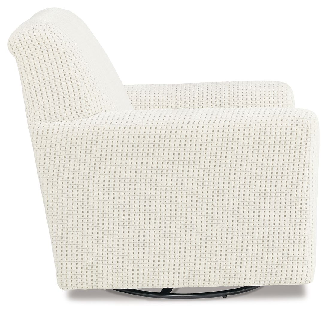 Herstow - Swivel Glider Accent Chair - Ivory