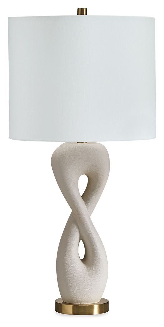 Judrich - Lampe de table Poly - Finition Blanc / Or