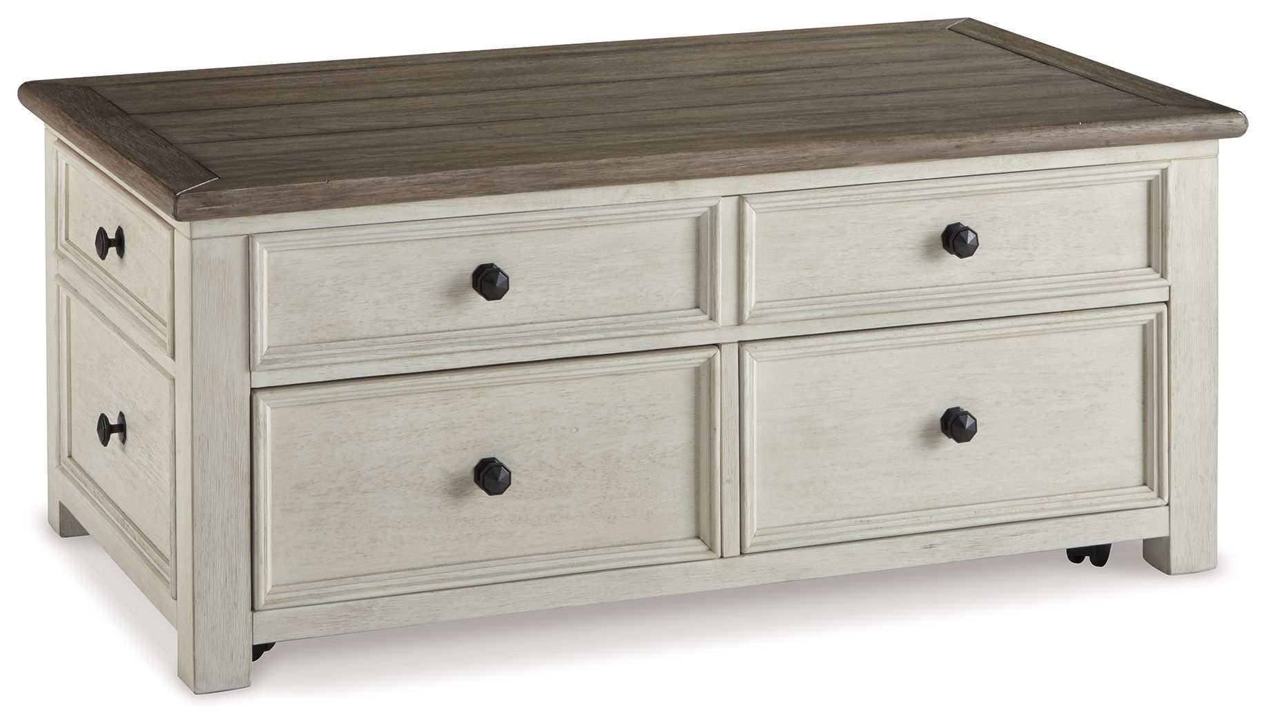 Bolanburg - Table basse relevable - Blanc / Brun / Beige
