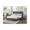 Velvet Fabric Wing Bed with Deep Tufting and Chrome Legs