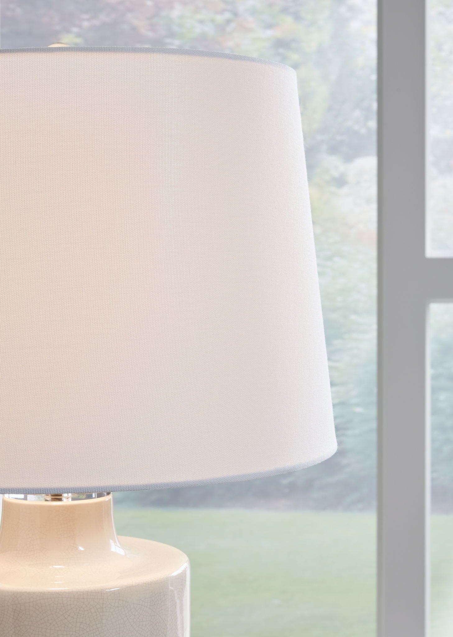 Cylener - Lampe de table en céramique - Blanc cassé