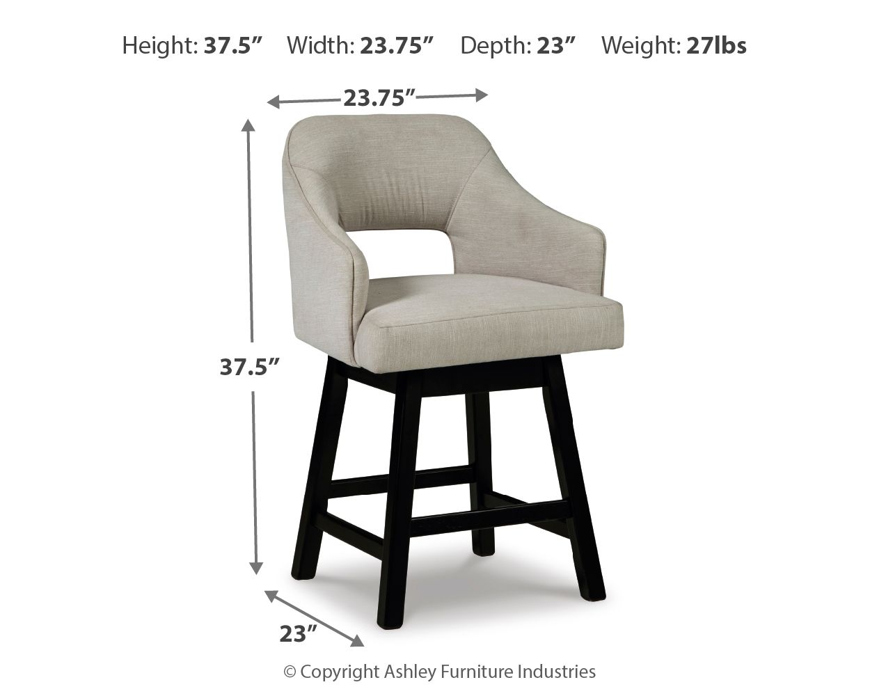 Tallenger - Tabouret de bar rembourré pivotant (Lot de 2)