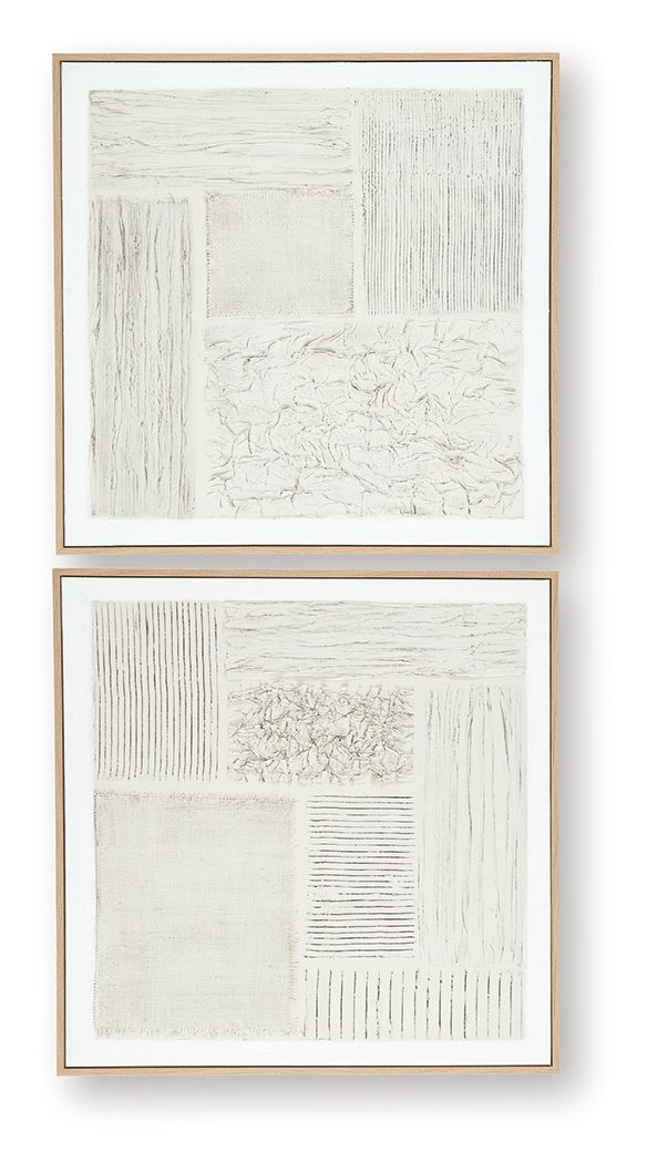 Andorfield - Lot de 2 Décorations Murales - Beige / Noir / Blanc