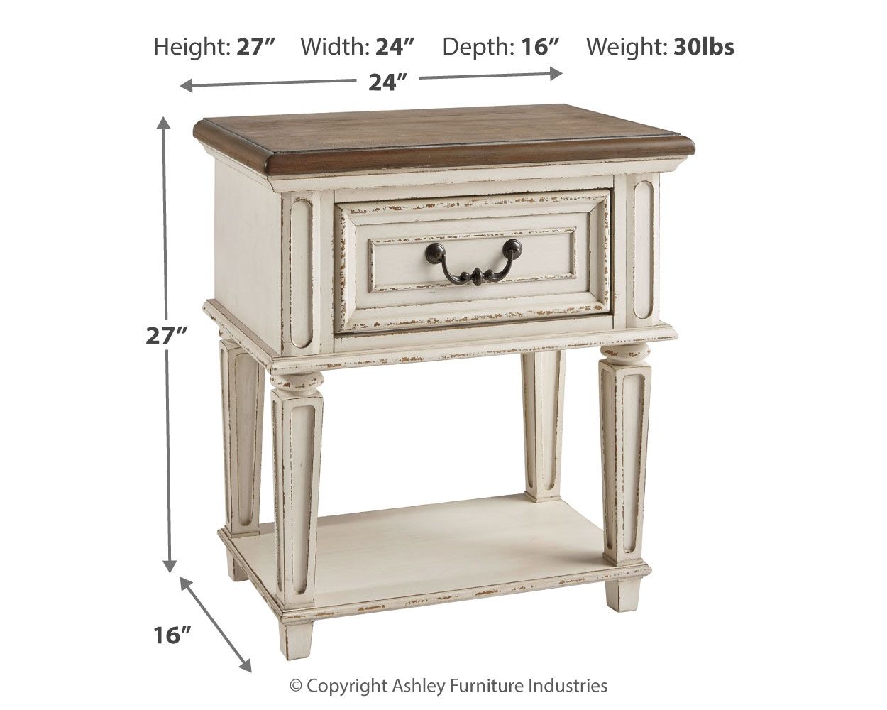 Realyn - One Drawer Night Stand - Chipped White