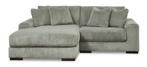 Lindyn 2 Piece Sectional with Chaise - Fog / Left Facing