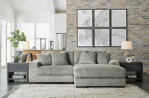 Lindyn 2 Piece Sectional with Chaise - Fog / Right Facing
