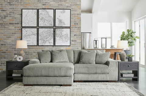 Lindyn 2 Piece Sectional with Chaise - Fog / Left Facing