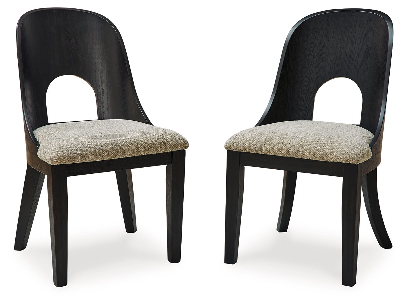 Rowanbeck - Chaise d'appoint rembourrée pour salle à manger (Lot de 2) - Gris / Noir