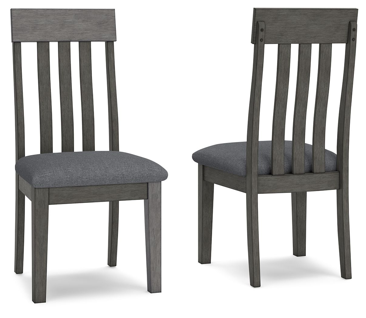Hallanden - Chaise de salle à manger rembourrée (lot de 2) - Noir/Gris