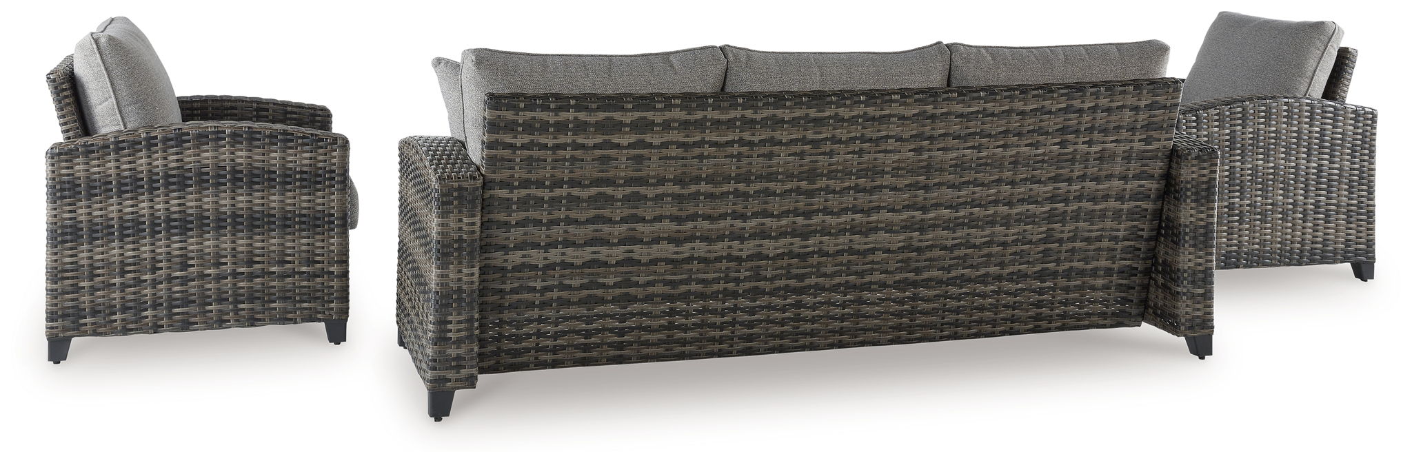 Oasis Court - Canapé, chaises, table (ensemble de 4) - Gris