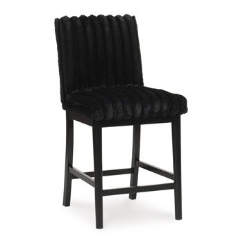 Mervannie - Tabouret de bar rembourré (Lot de 2) - Noir
