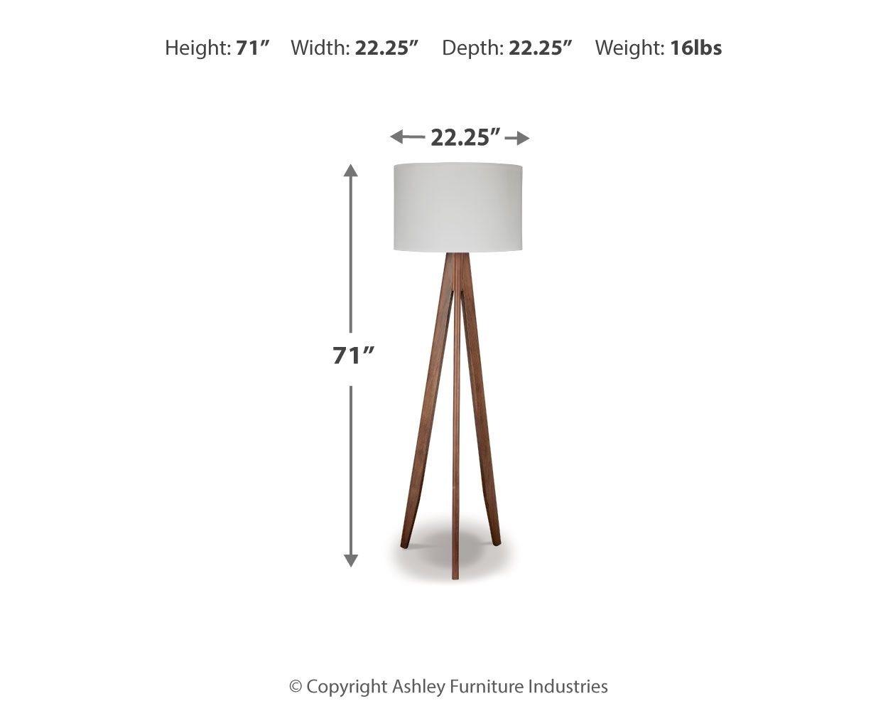 Dallson - Wood Floor Lamp - Brown