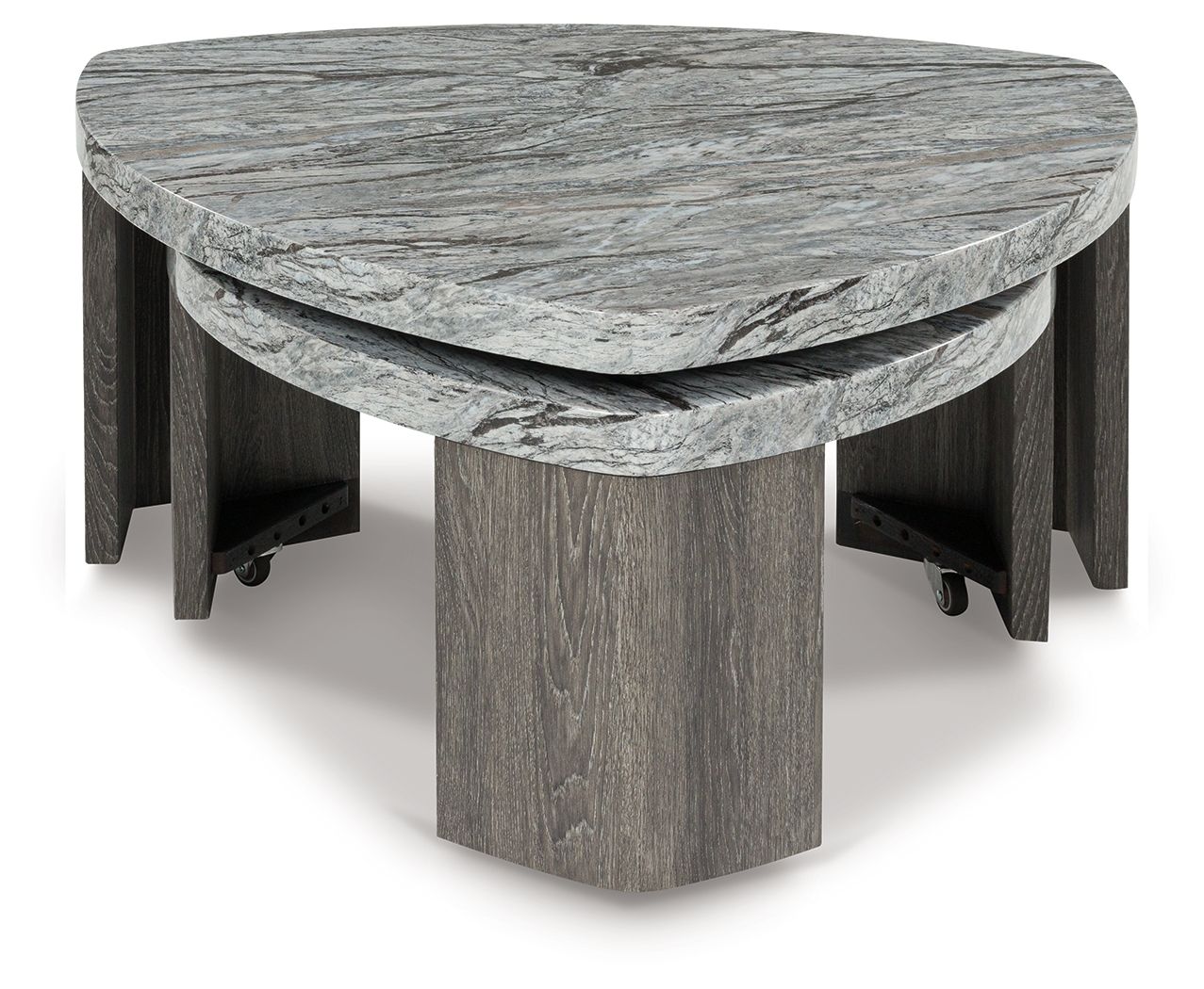 Surmour - Table basse empilable - Gris / Marron
