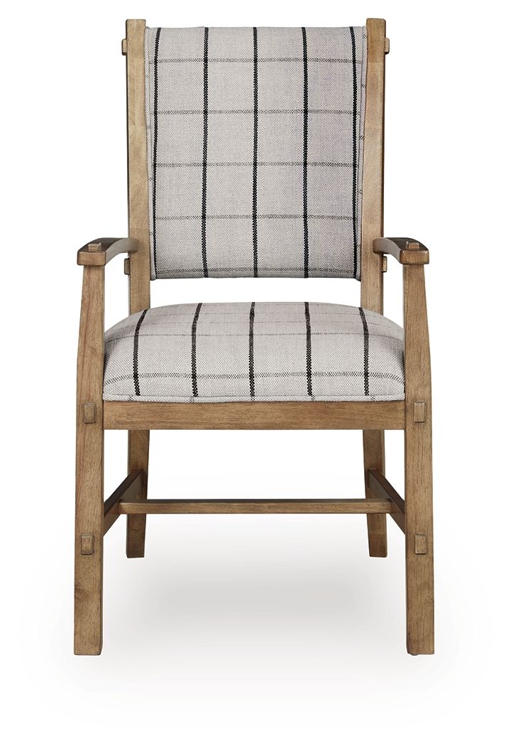 Ridgester - Chaise de salle à manger rembourrée avec accoudoirs (lot de 2) - Marron clair