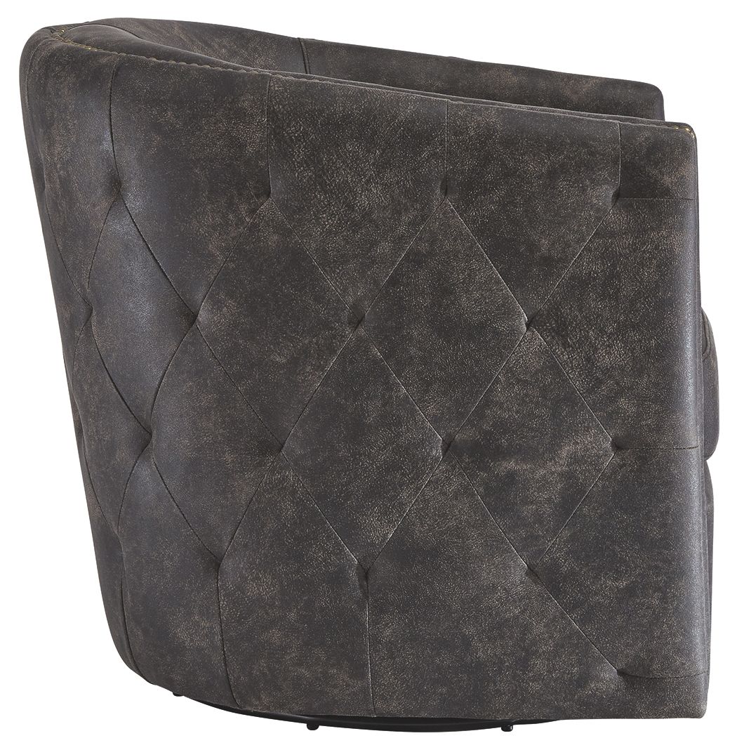 Brentlow - Swivel Accent Chair - Distressed Black