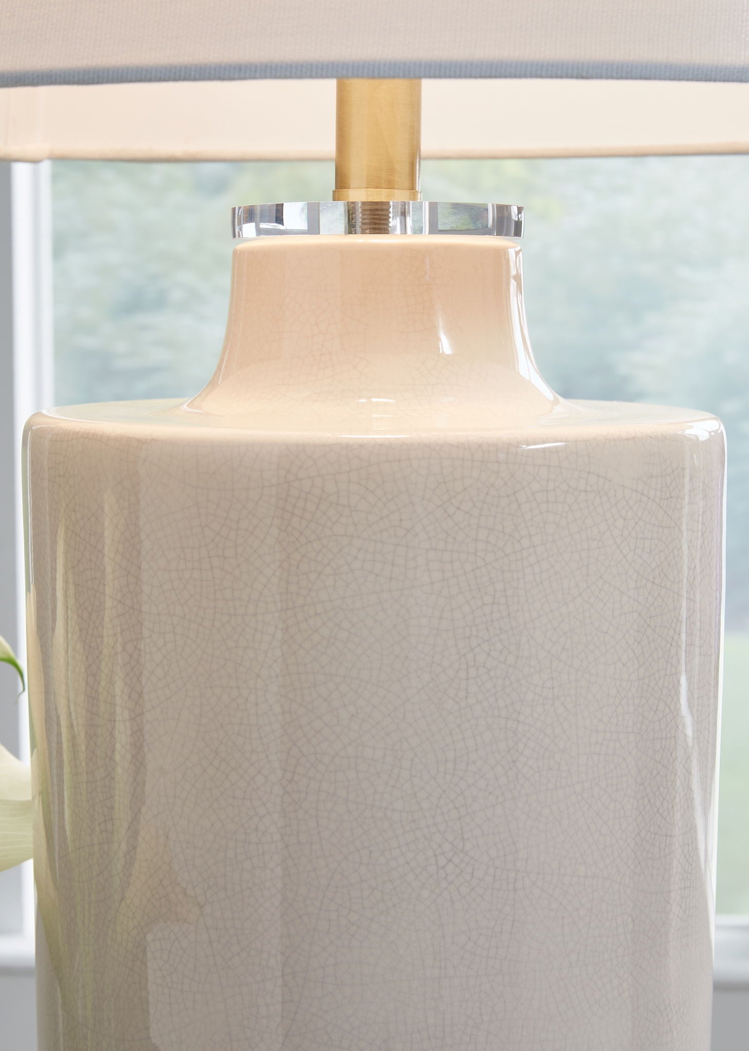 Cylener - Lampe de table en céramique - Blanc cassé