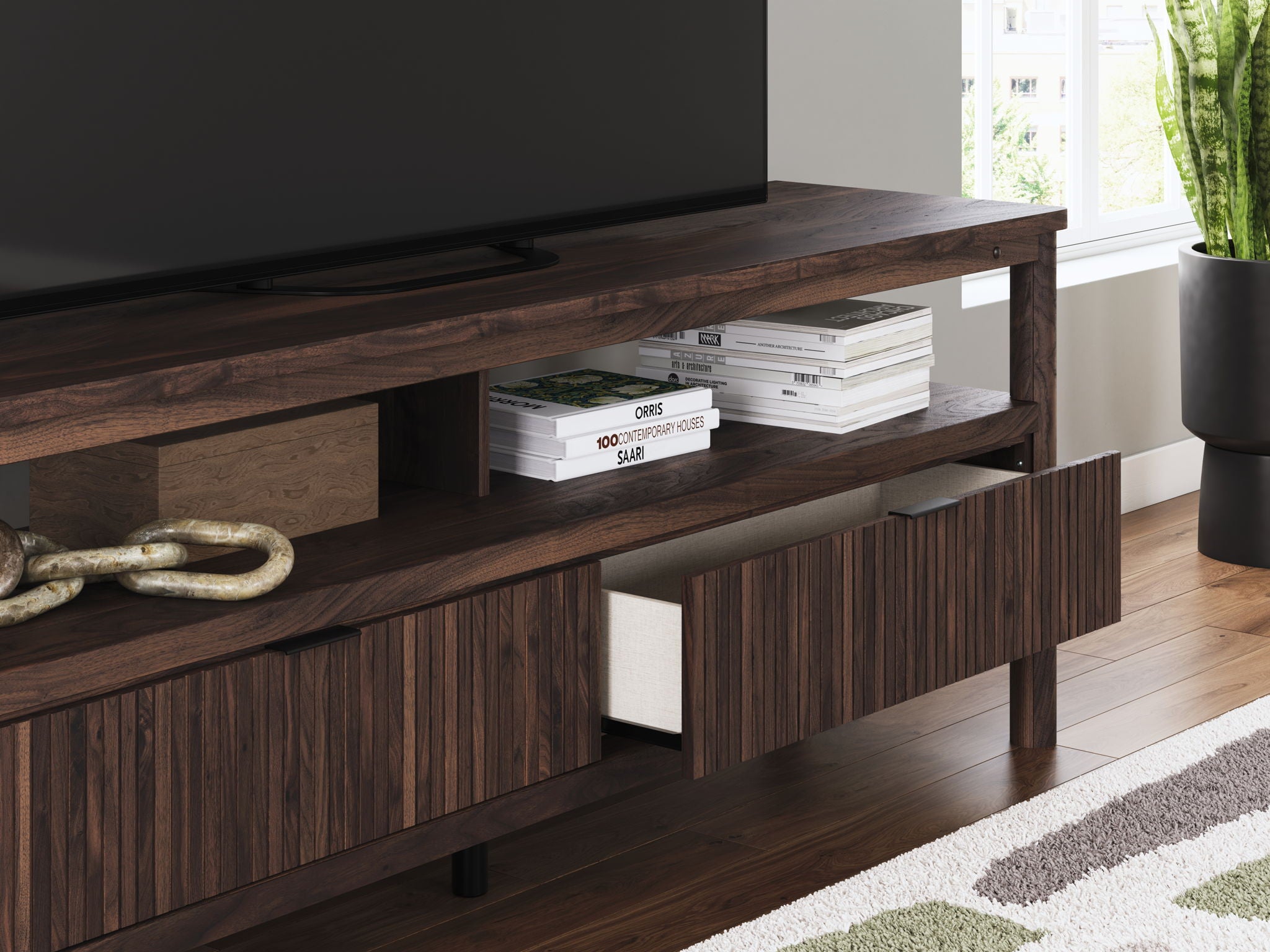 Cadmori - Meuble TV extra large - Marron