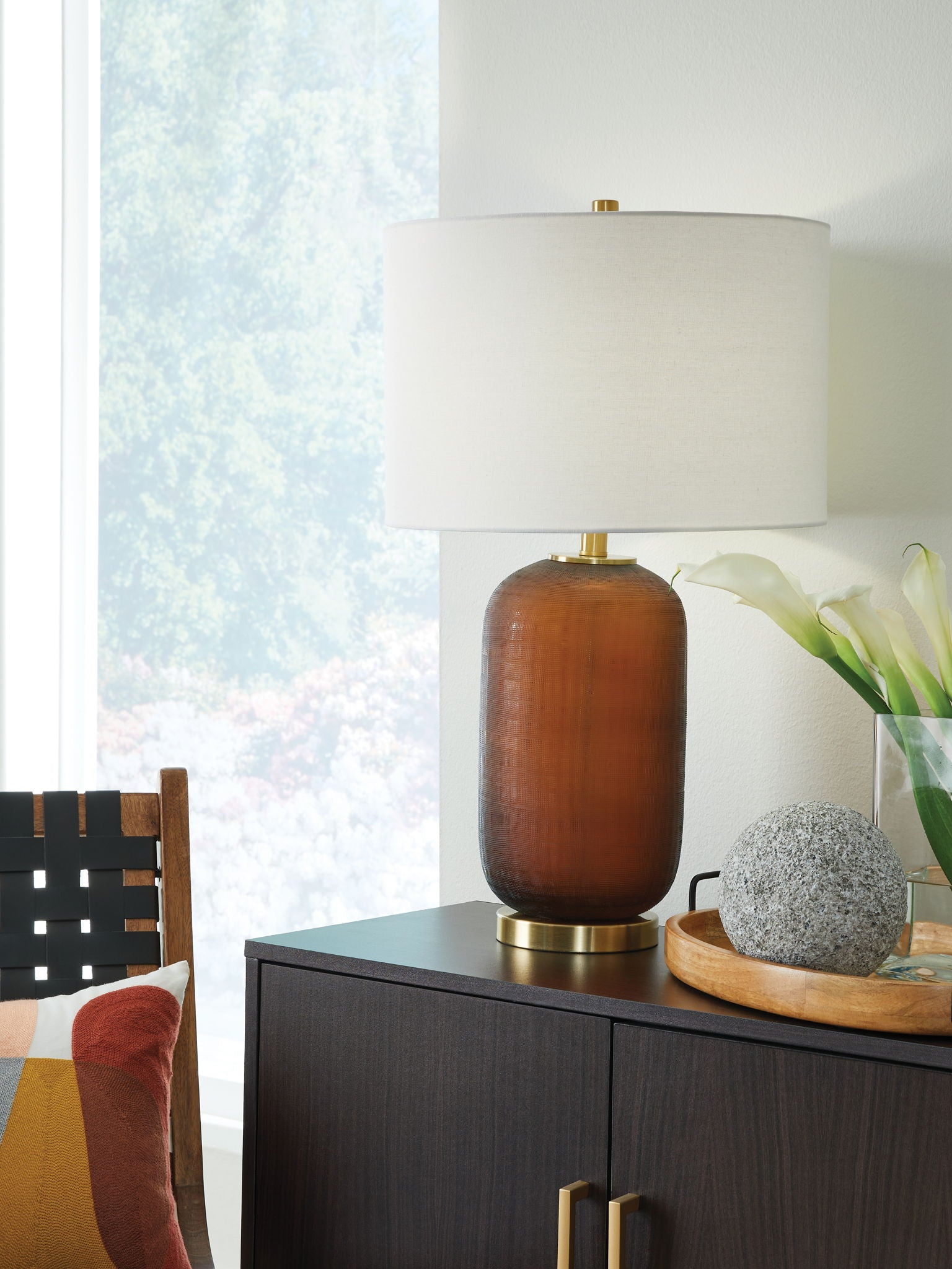 Farberman - Lampe de table en verre - Ambre