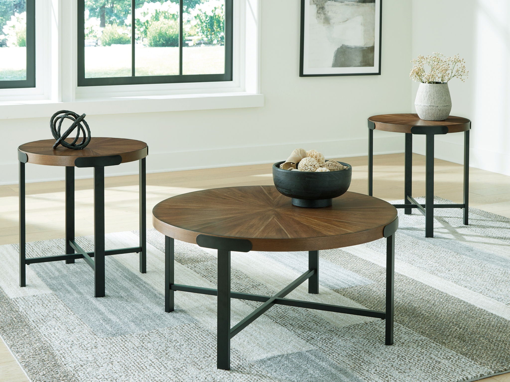 Crosstrail – Tables basses gigognes (lot de 3) – Marron