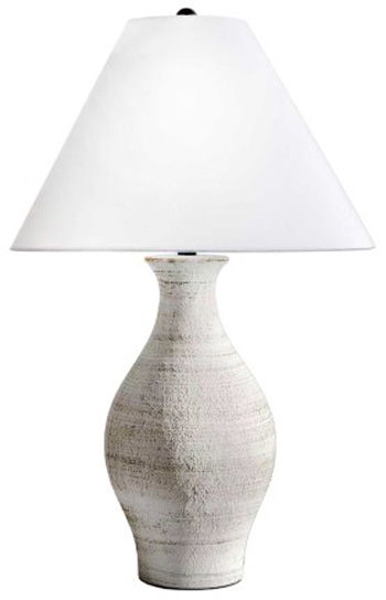 Ashbend - Lampe de table en céramique - Blanc antique