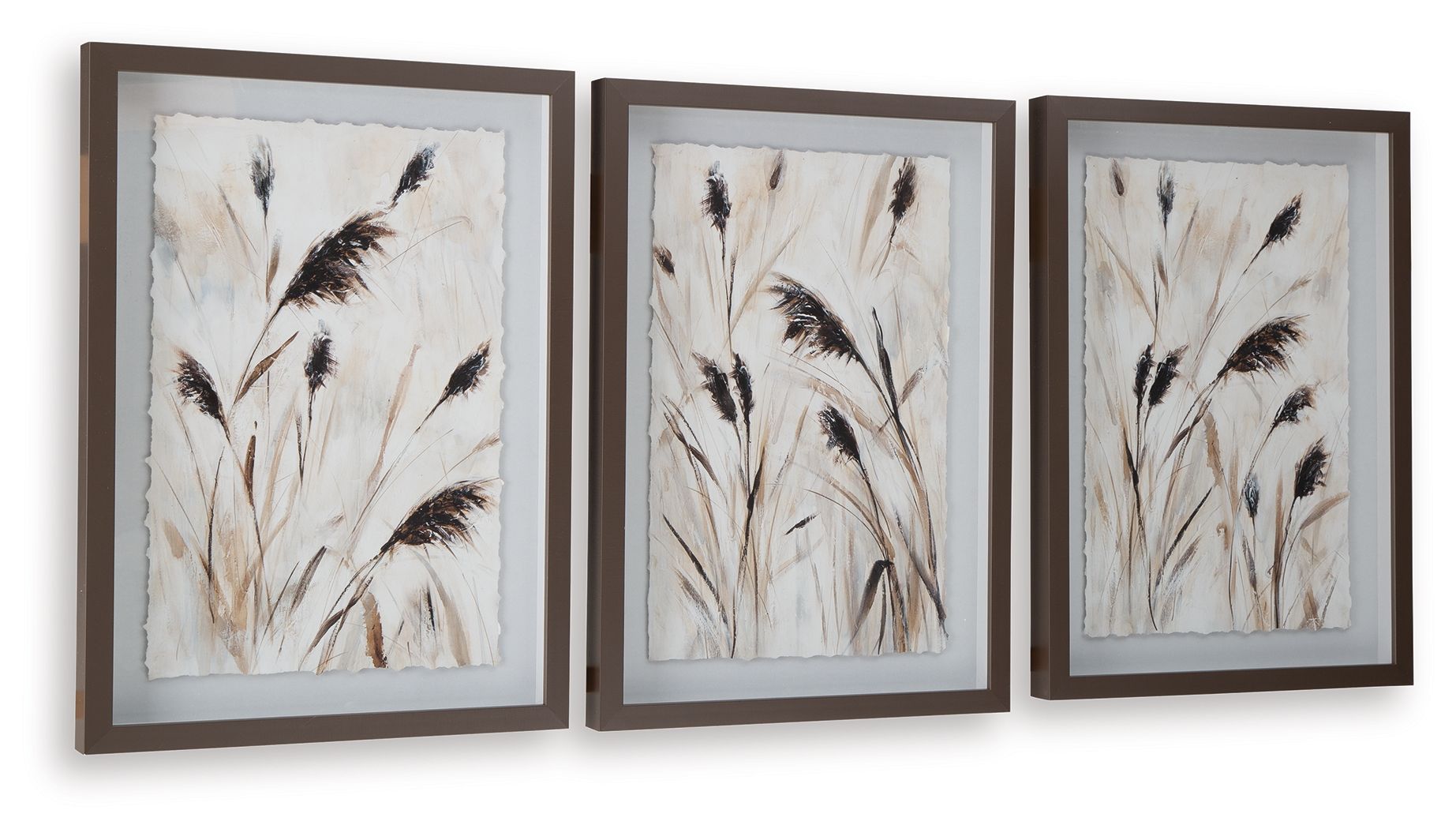 Honslow - Lot d'art mural (lot de 3) - Marron / Noir / Blanc