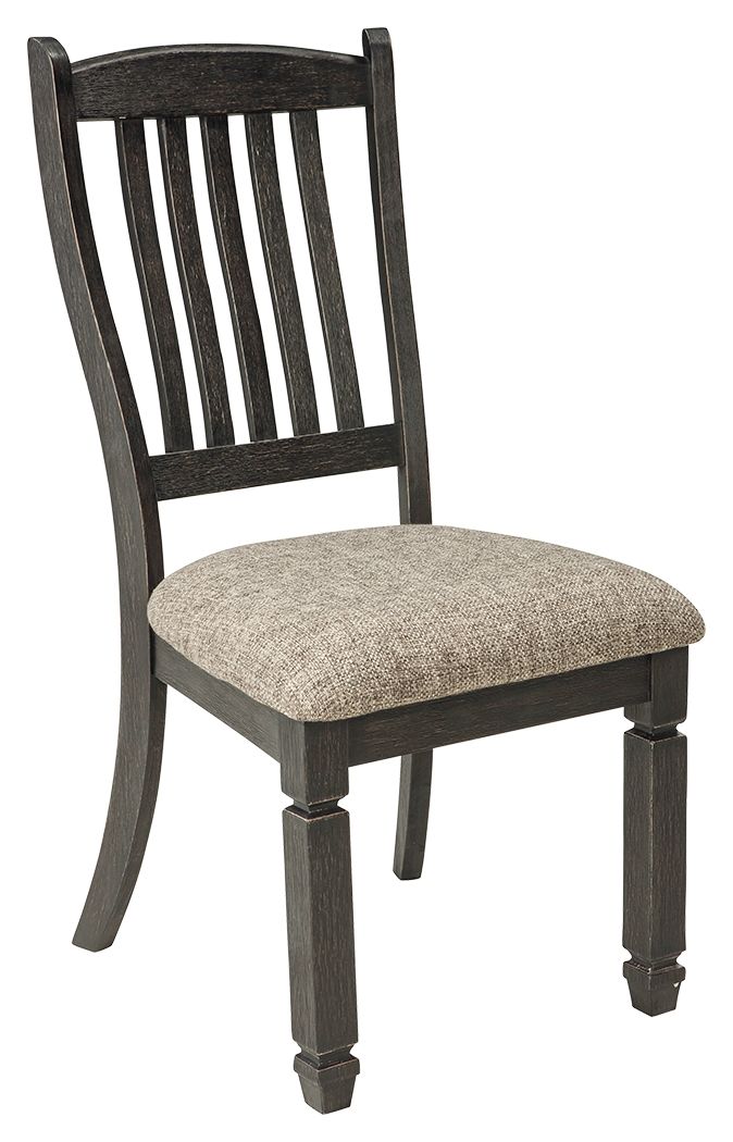 Tyler Creek - Chaise d'appoint rembourrée (lot de 2) - Dossier à lattes - Noir / Marron grisâtre