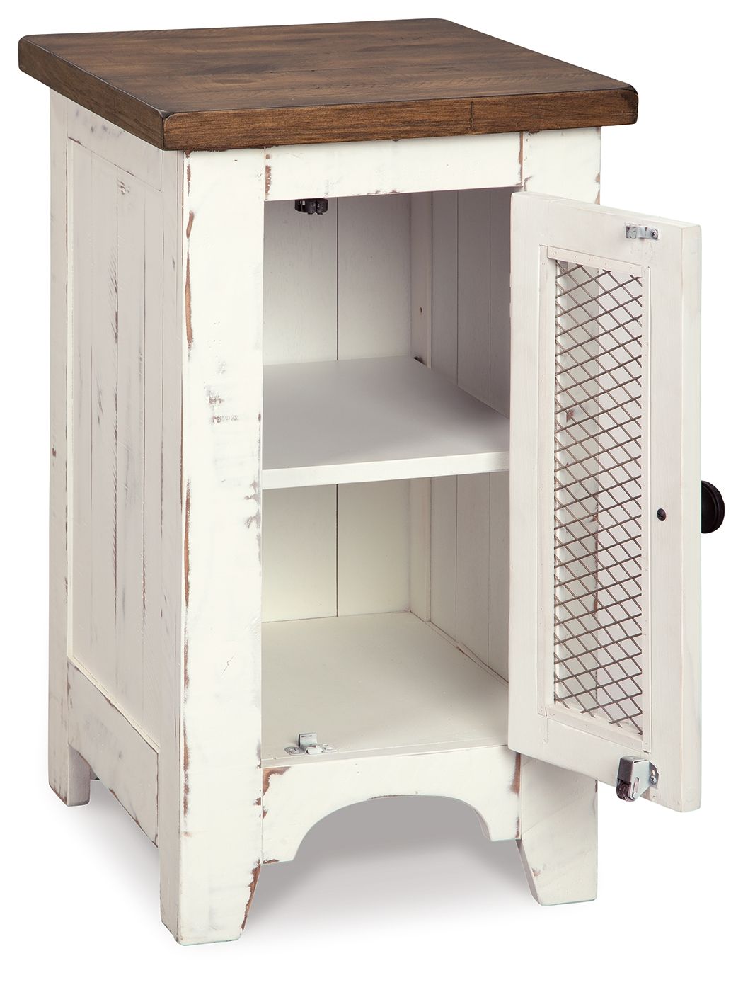 Wystfield - Table d'appoint avec chaise - Blanc / Brun