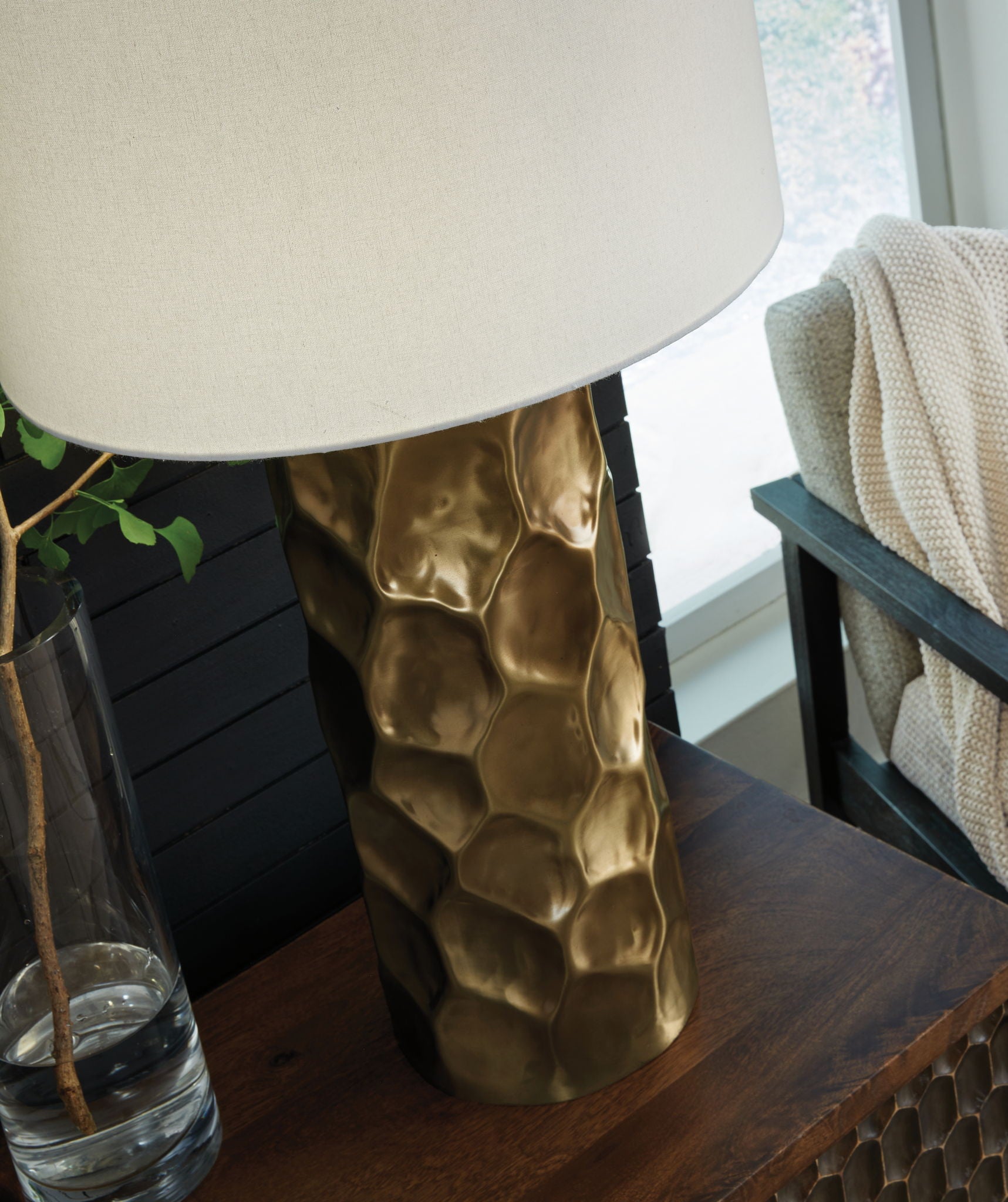 Lampe de table Marshawn - Finition dorée