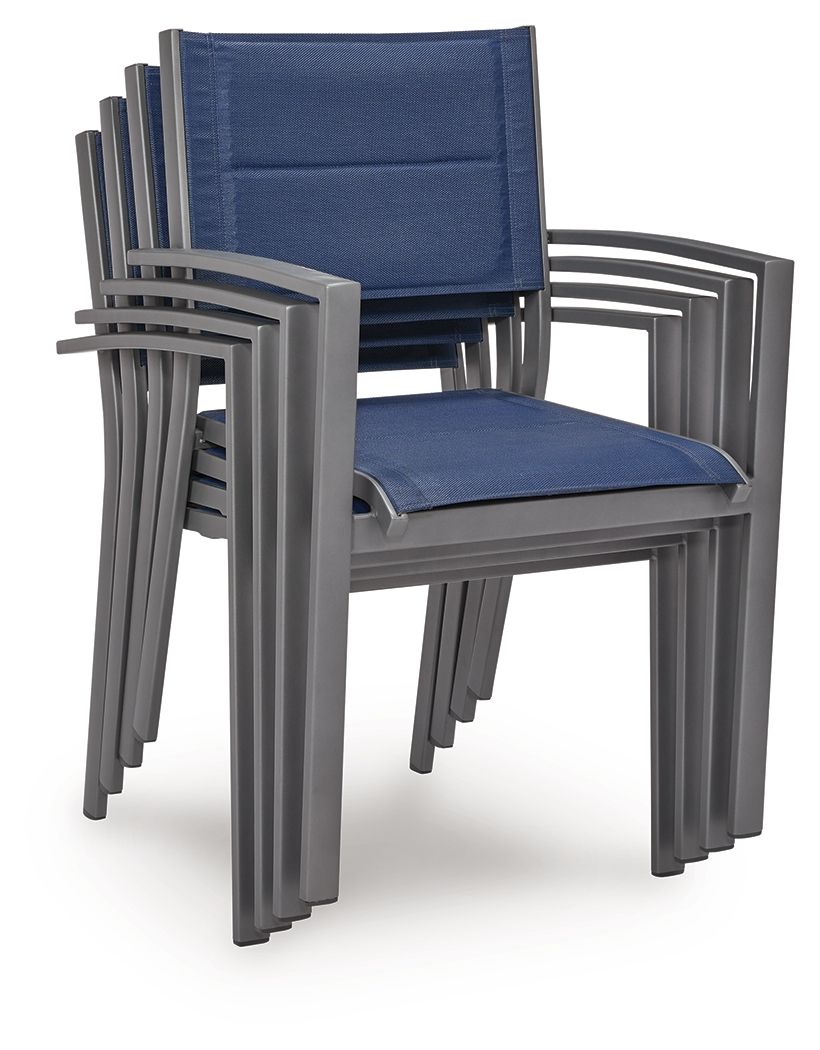 Rocky Creek - Fauteuil inclinable (lot de 4) - Bleu / Gris