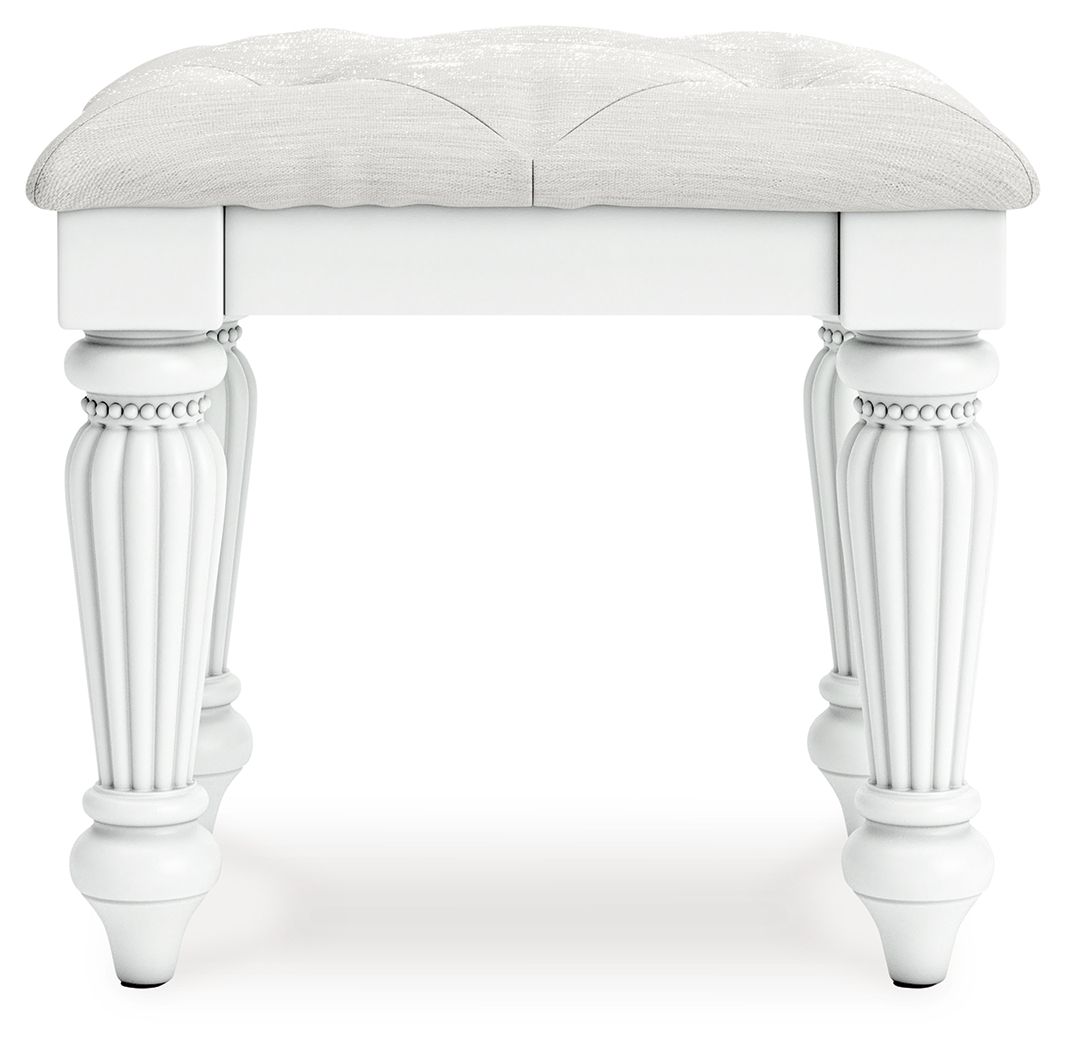 Kozlani - Tabouret de Coiffeuse Rembourré - Blanc