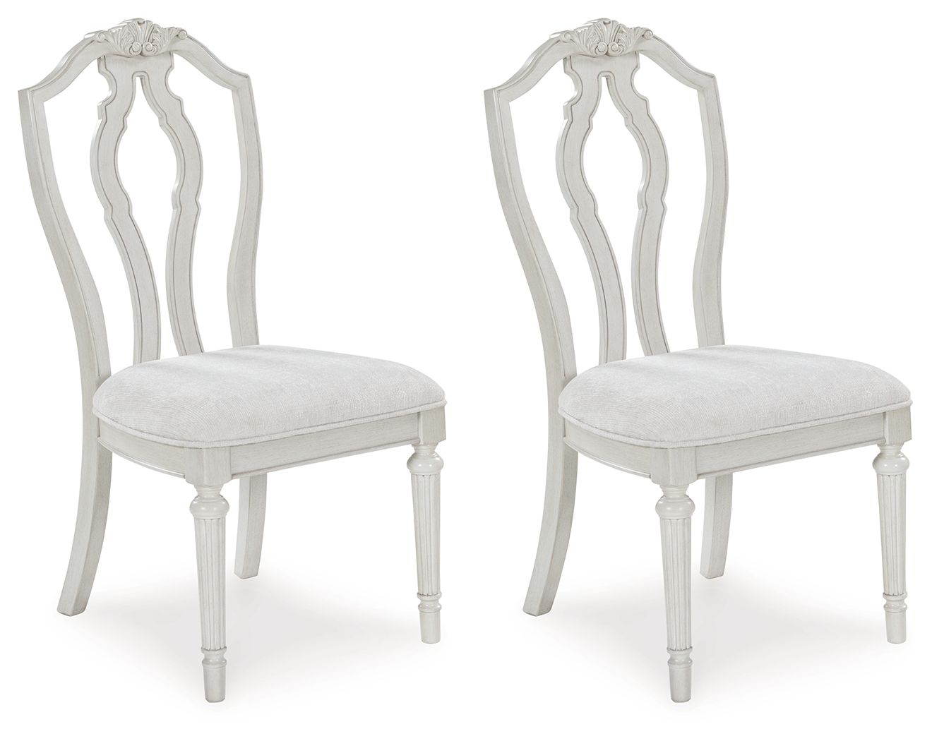 Montelaine - Chaise d'appoint rembourrée (lot de 2) - Blanc antique