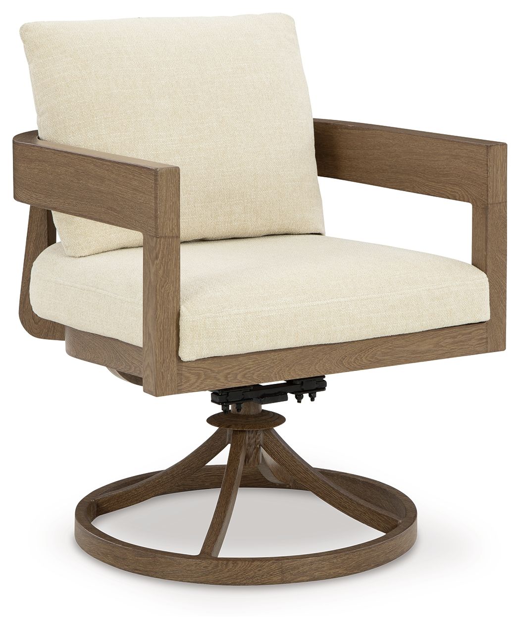 Serene Bay - Fauteuil Pivotant avec Coussin (Lot de 2) - Brun Foncé / Blanc