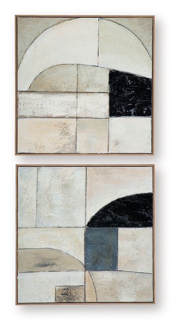 Bexlen - Ensemble de décorations murales (Lot de 2) - Beige / Taupe / Noir