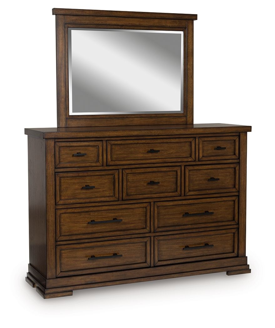 Taffenbrook - Commode et miroir - Brun moyen
